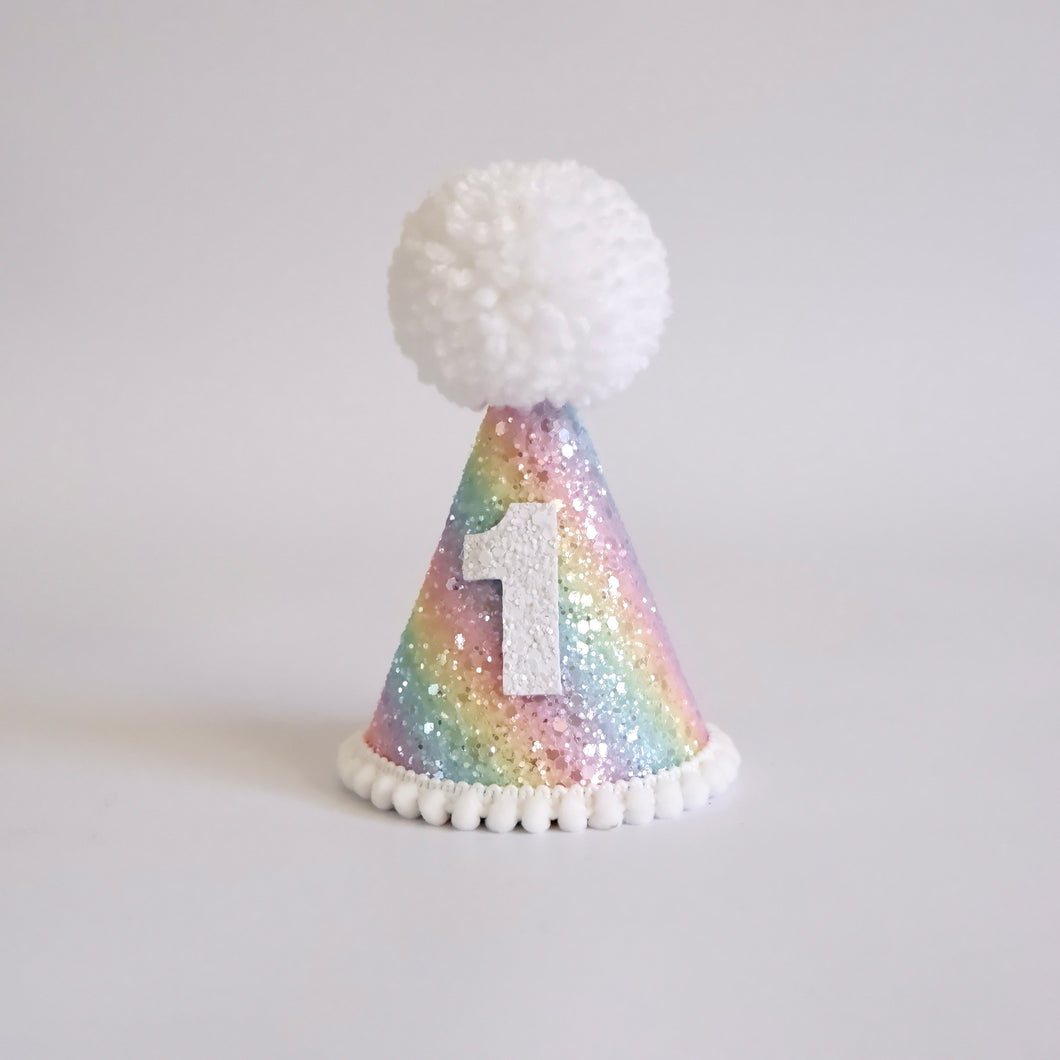 White Rainbow Party Hat