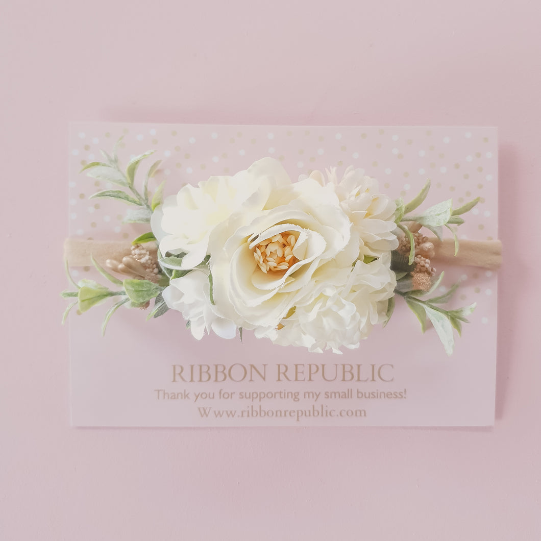 White Christmas bloom | Nylon Headband