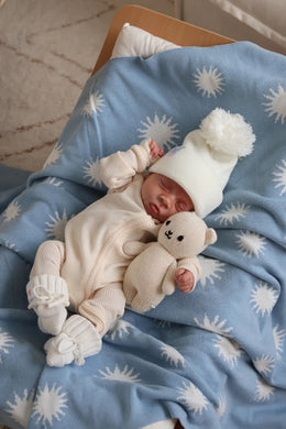 Knit Blanket | Celestial Blue | Little & Fern
