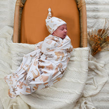 ZAHARA PEACH BAMBOO JERSEY SWADDLE WRAP & BONNET