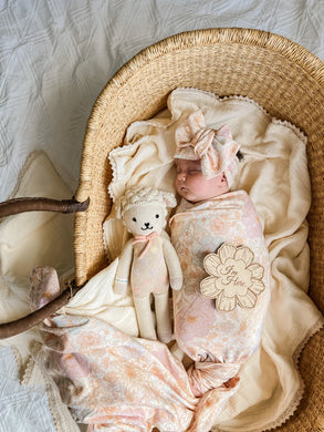 SWADDLE SET | PASTEL BLOOM | LITTLE & FERN