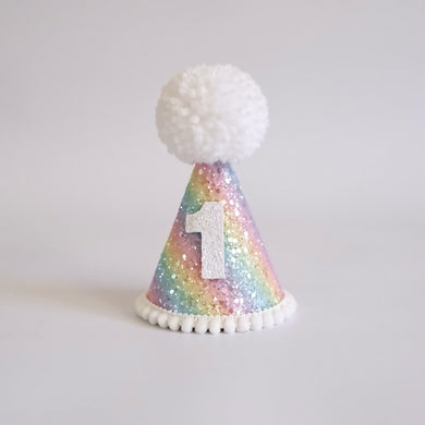 White Rainbow Party Hat