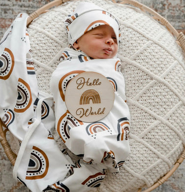 Boho Rainbow Swaddle set