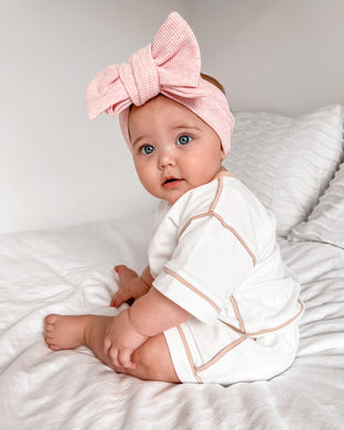 Little & Fern Bowie topknot | Pink marle