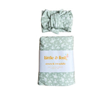 LITTLE & FERN Rosie swaddle & top knot set